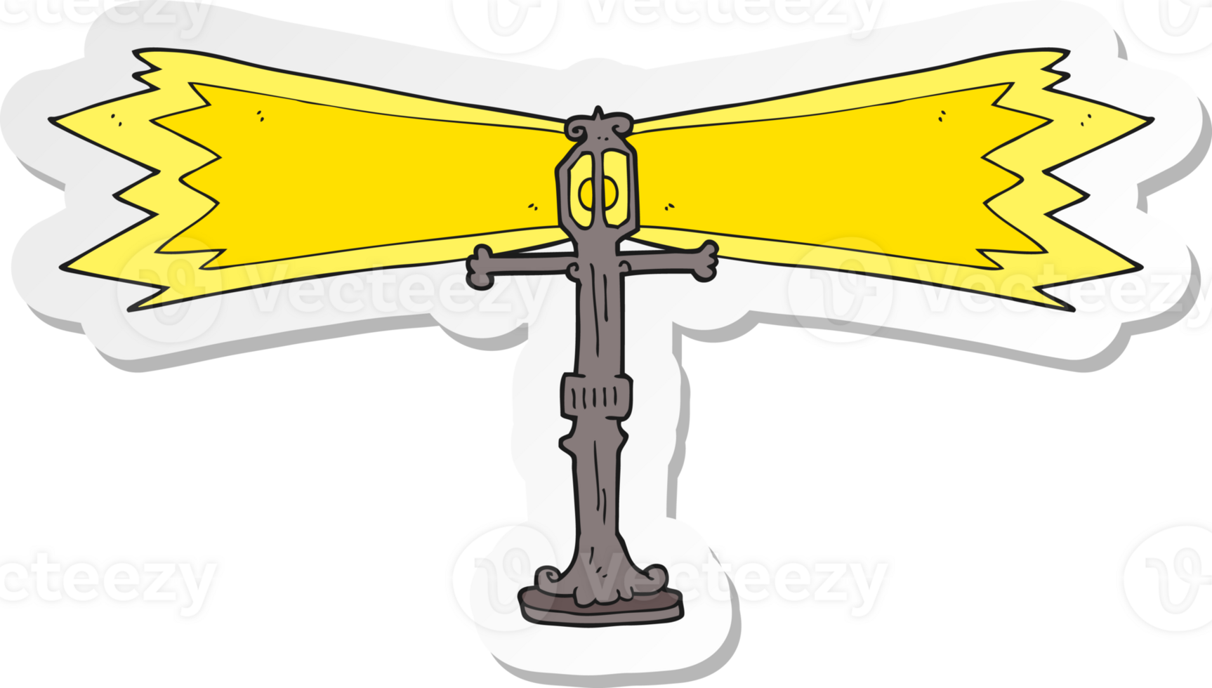 sticker of a cartoon shining street lamp png