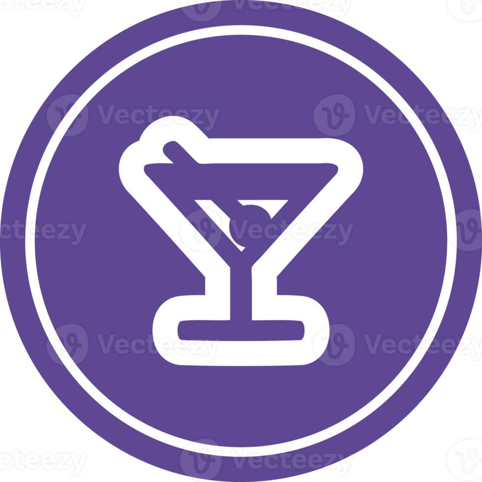 cocktail with olive circular icon png