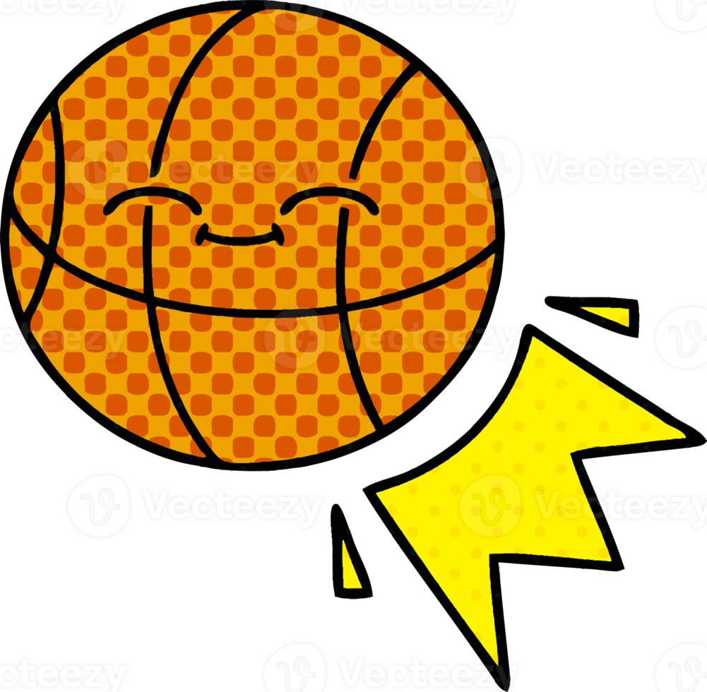 comic book style cartoon basketball png