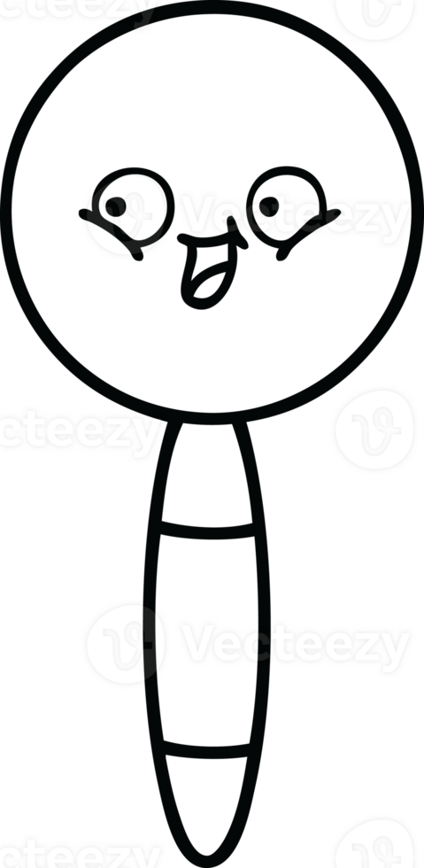 line drawing cartoon magnifying glass png