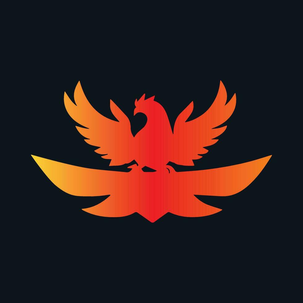 Phoenix bird logo design icon symbol vector illustration. eagle logo template.