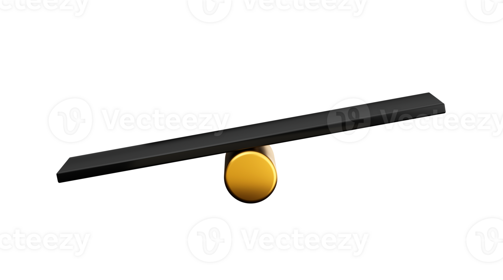 3d Black Balance Weight seesaw, Leaning Left Side To The Ground, 3d illustration png
