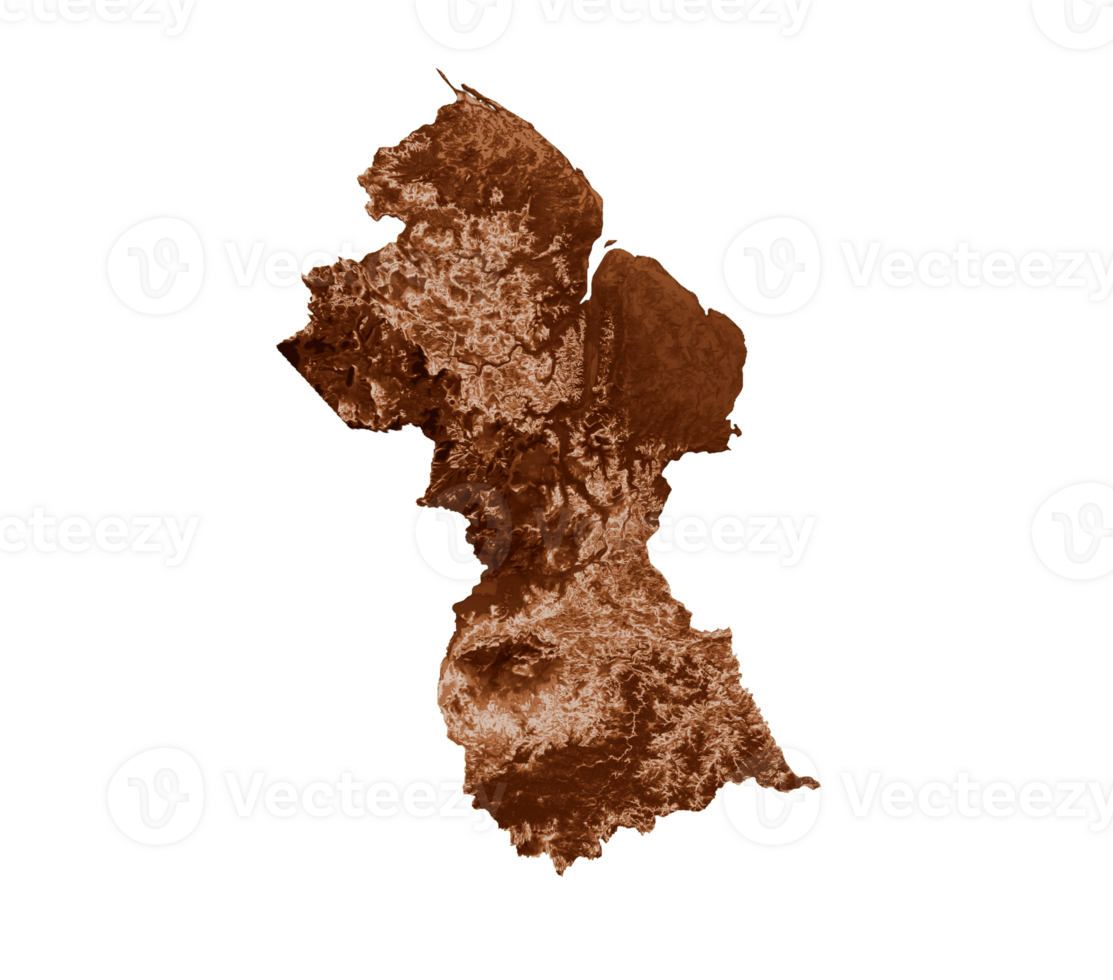 Map of Guyana in old style, brown graphics in a retro style Vintage Style. High detailed 3d illustration png