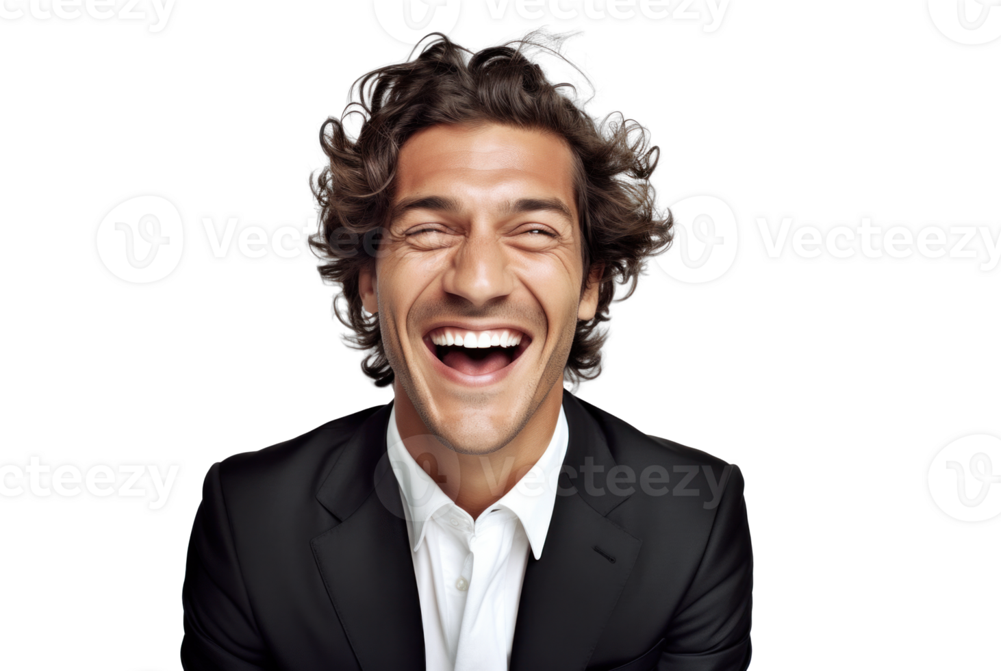 AI generated Cheerful Businessman Portrait on Transparent Background png