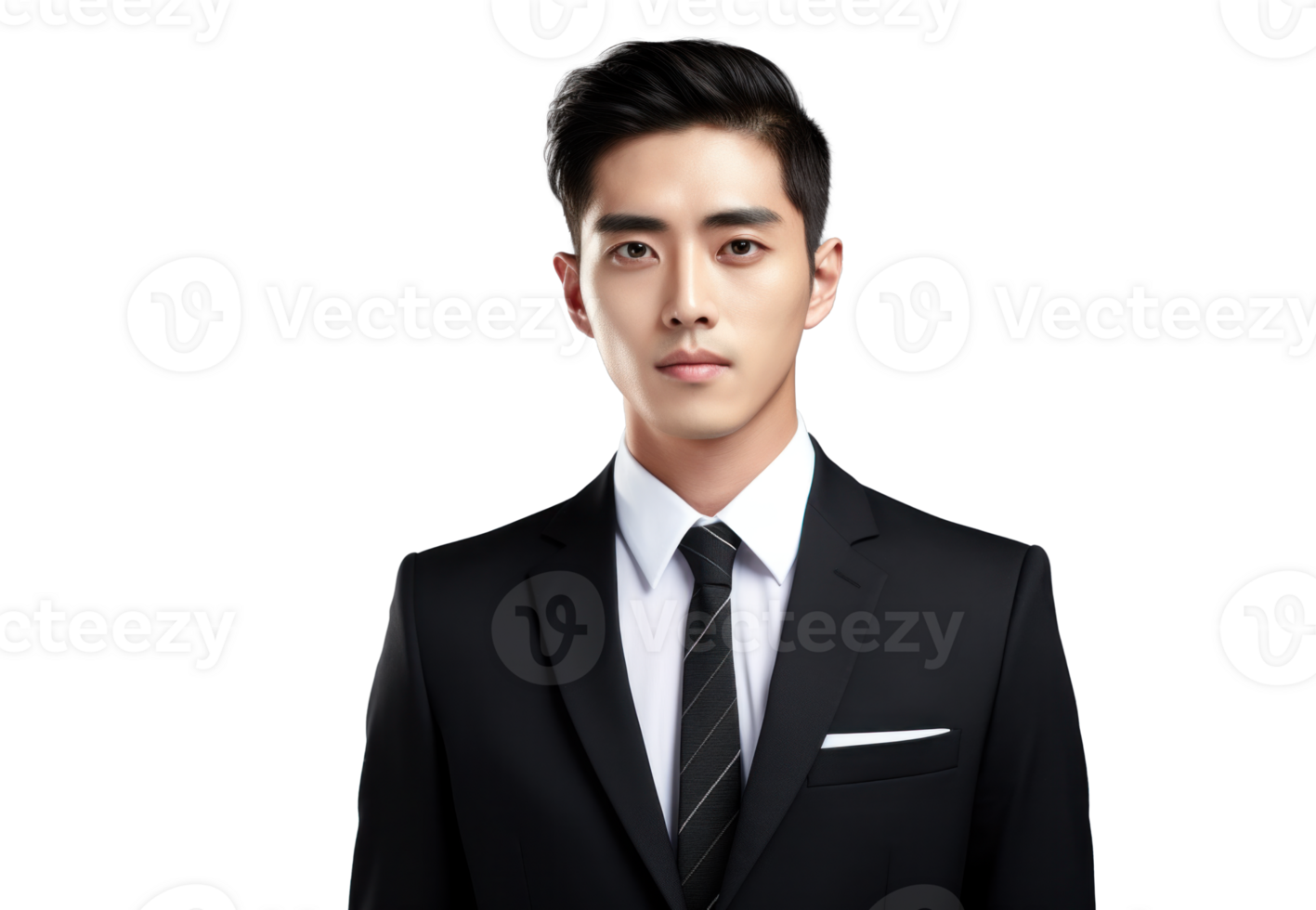 AI generated Young Asian Man in Business Attire Portrait png
