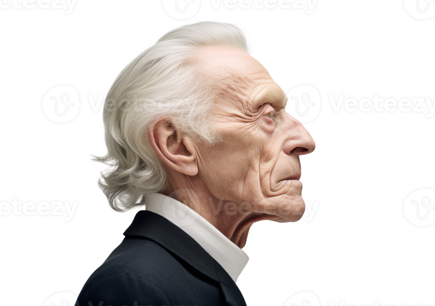 AI generated Elderly Businessman Side Portrait Elegance png