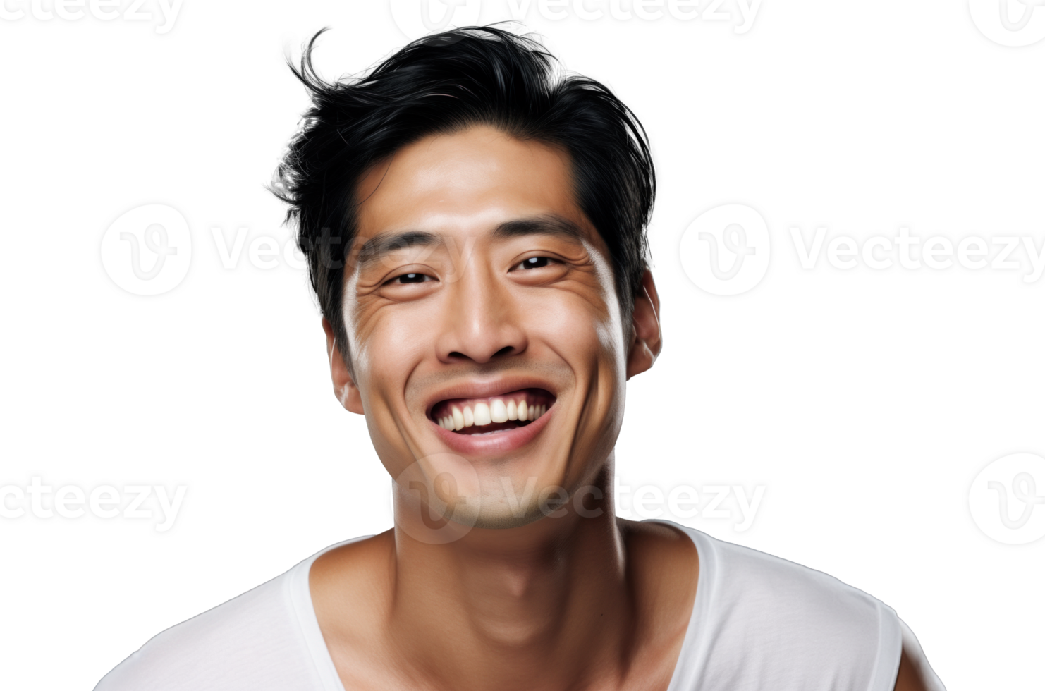 ai generiert heiter asiatisch Mann Mode Modell- Porträt 36459948 PNG