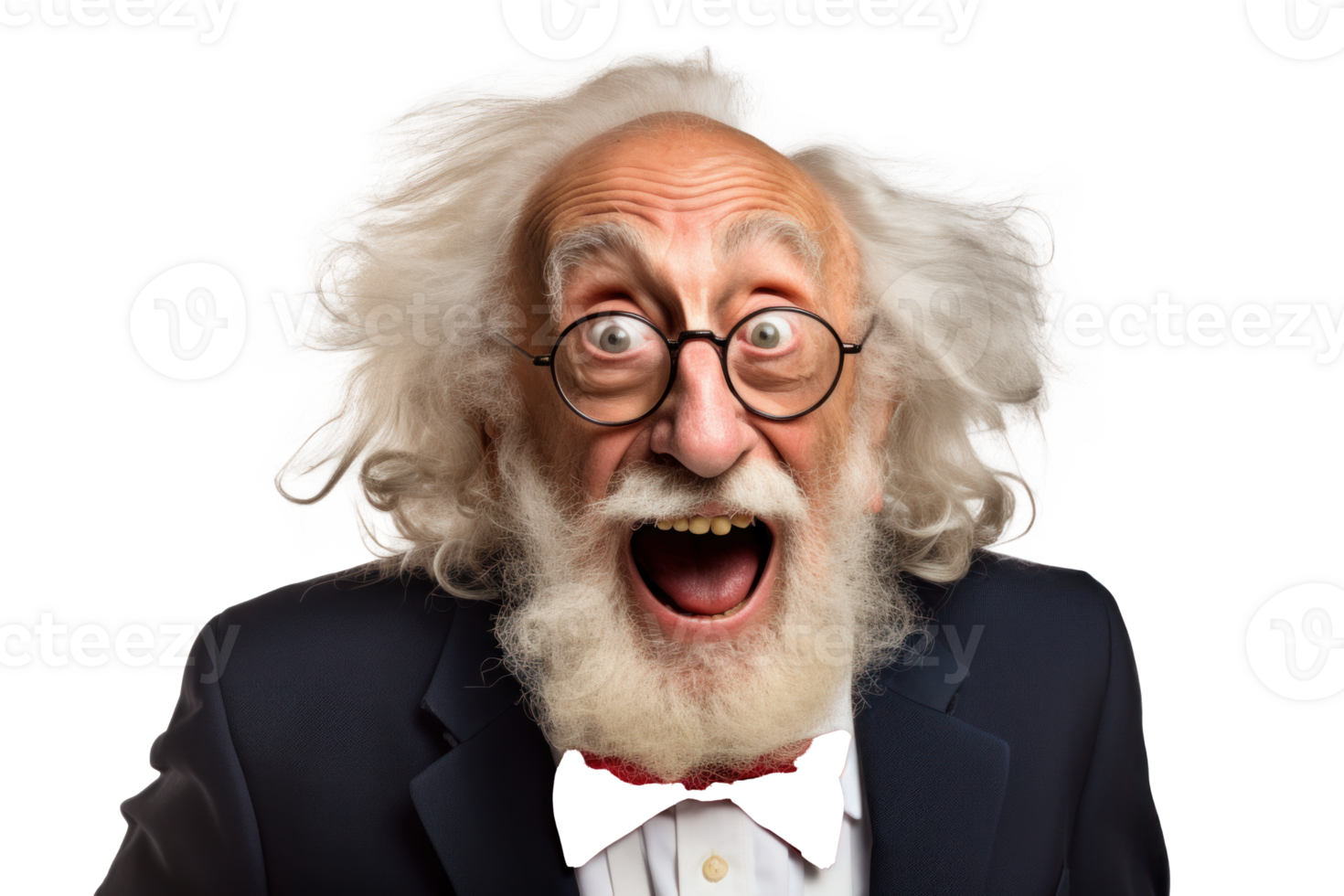 AI generated Joyful Senior Man Fashion Model Portrait png