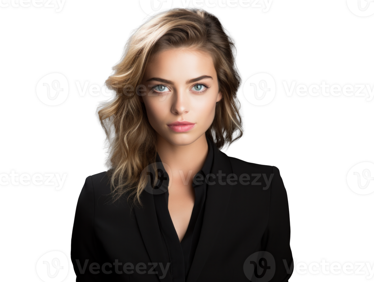 AI generated Young Businesswoman Portrait on Transparent Background png
