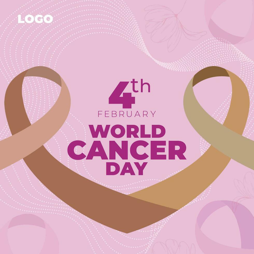 World cancer day square template social media post vector