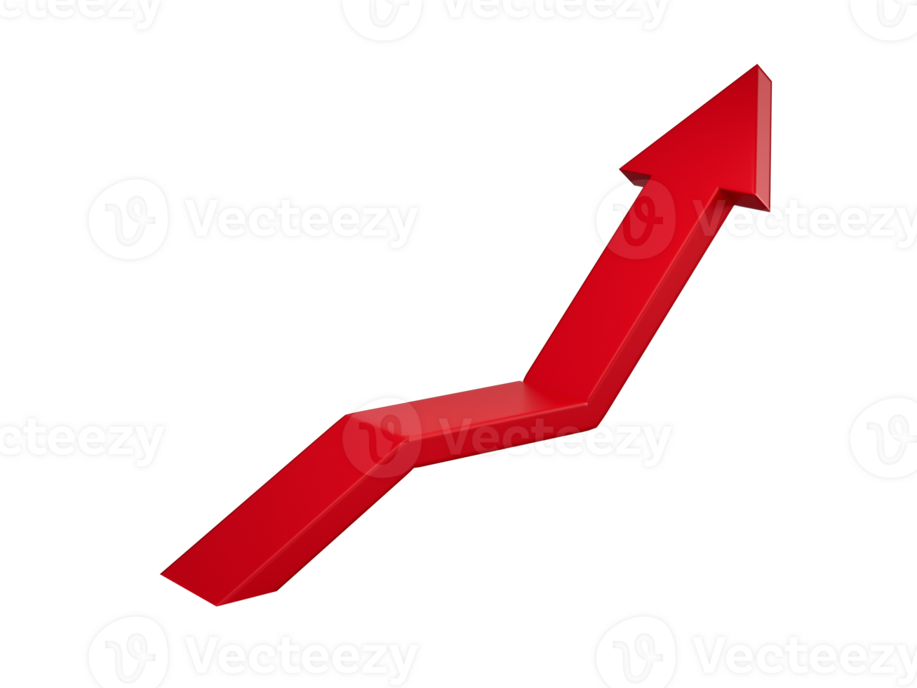 3d rood indicatie pijl, 3d gemakkelijk in beweging omhoog pijl, 3d illustratie png