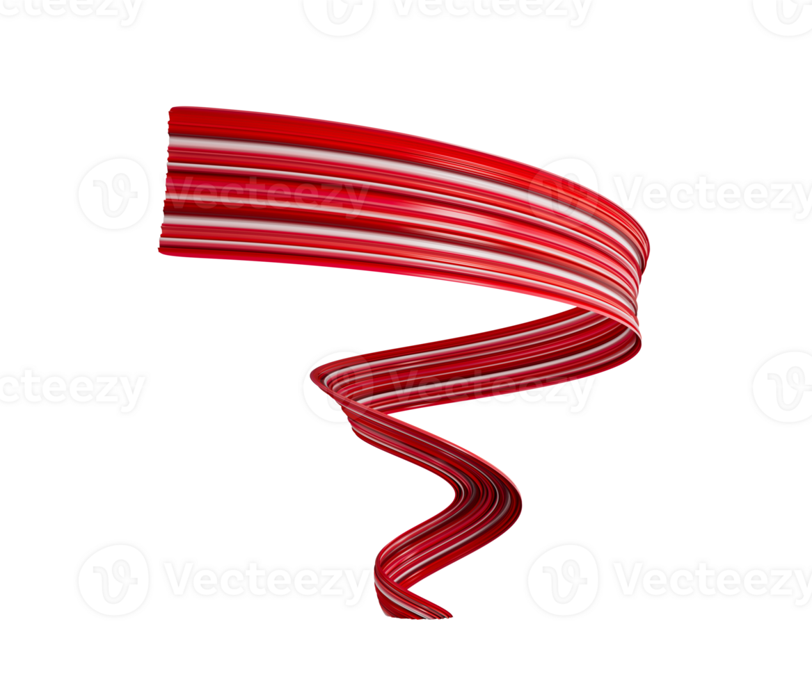 Red spiral 3d Ribbon 3d illustration png