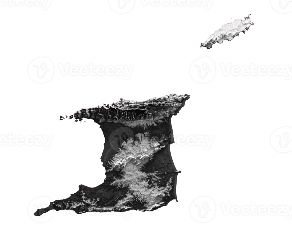 Trinidad And Tobago Map Flag Shaded Relief Color Height Map  3d Illustration png