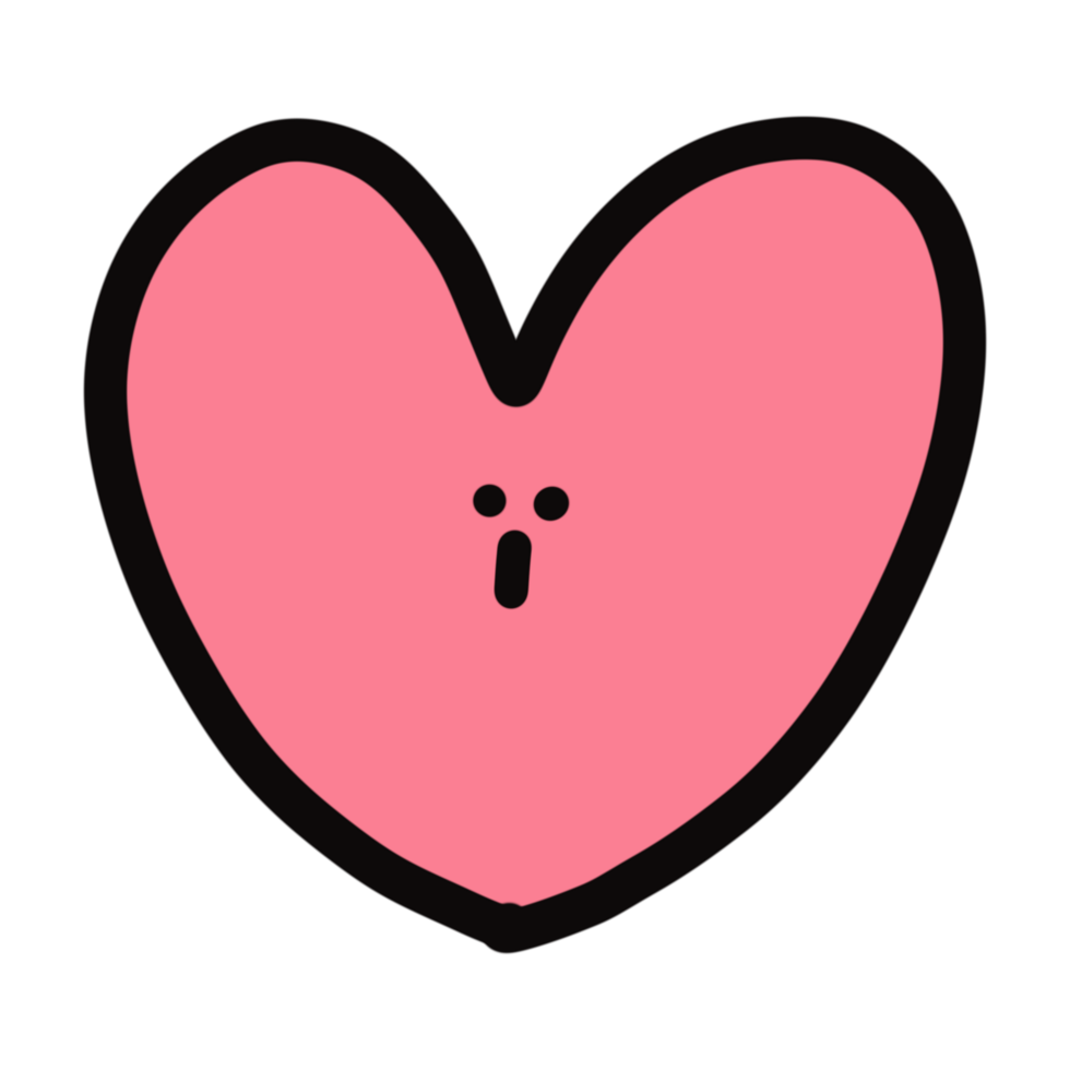 Pink heart cartoon png