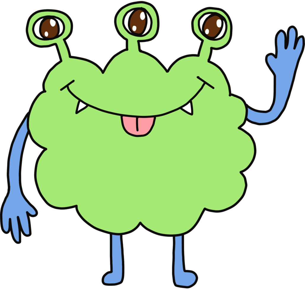 Monster Characters. Alian Characters. Isolated on transparent background png