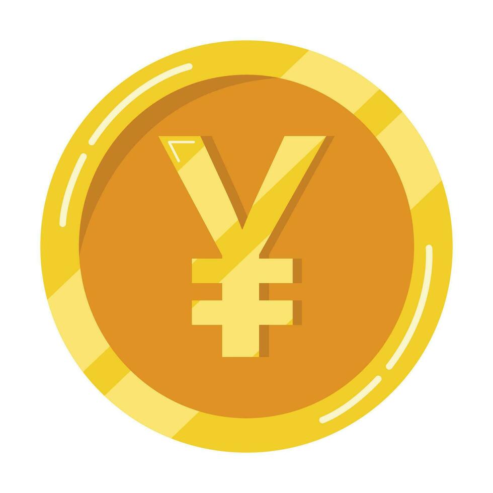 Illustration of Japanese Yen Coin vector