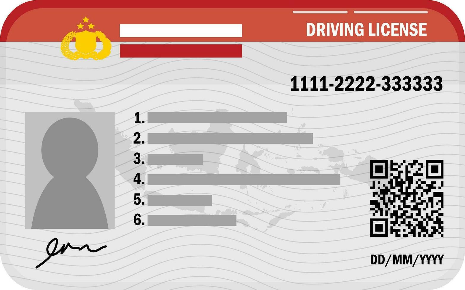 ilustración de Indonesia conducción licencia surat izín mengemudi vector