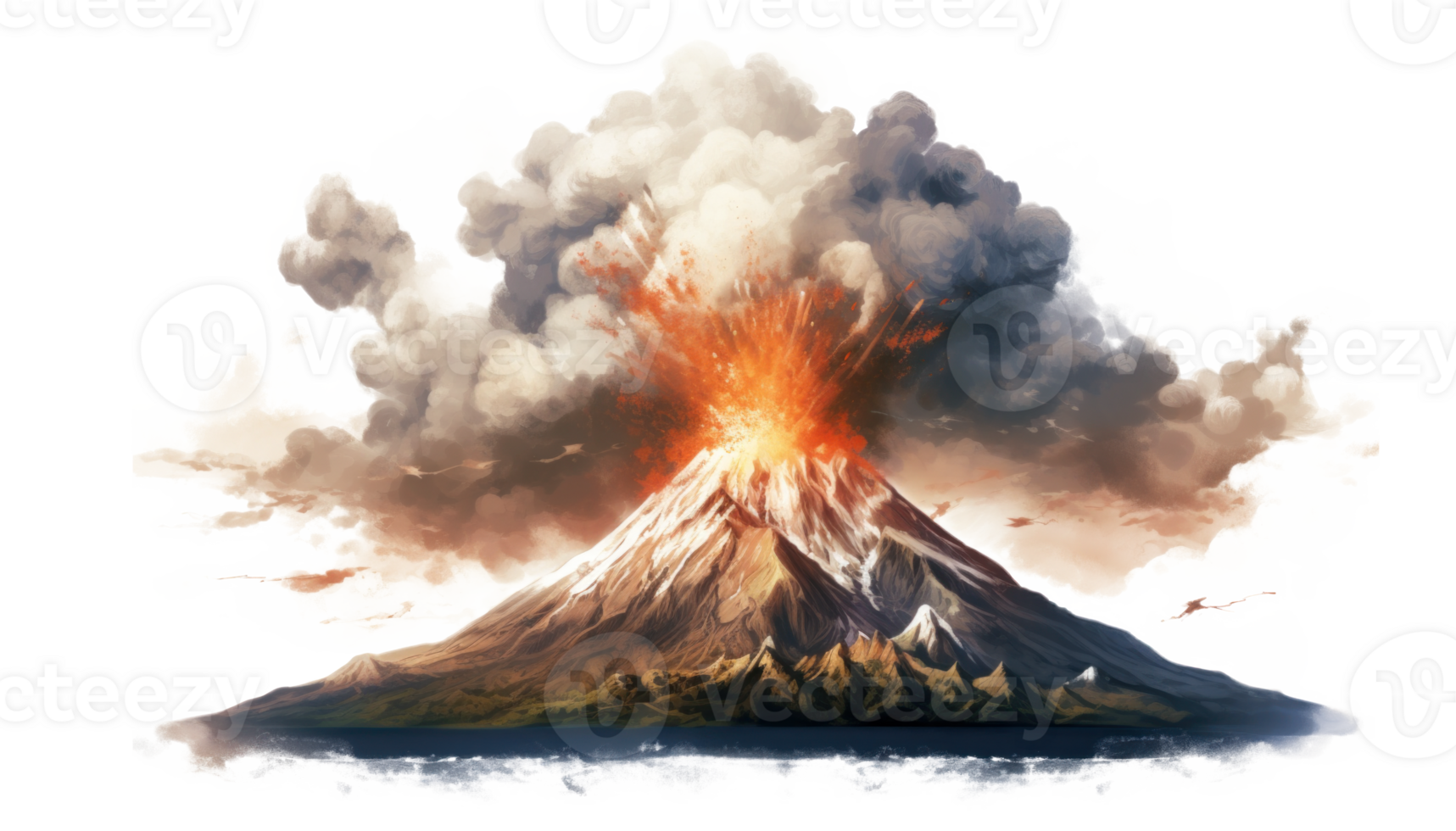 AI generated Volcanic Eruption, Natural Disaster Scene png
