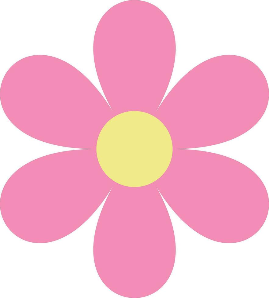 Pink flower icon isolated on white background for decoration . Vector illustration