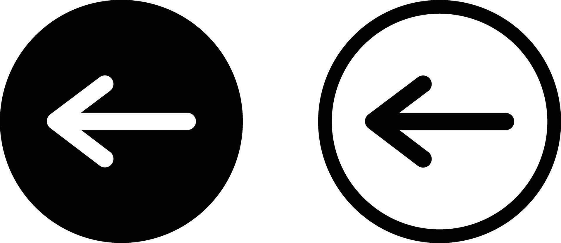 izquierda flecha icono conjunto en dos estilos aislado en blanco antecedentes . anterior icono vector