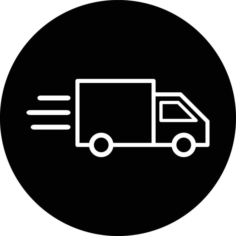 Fast shipping delivery truck icon in a circle isolated on white background . Delivery truck icon vector