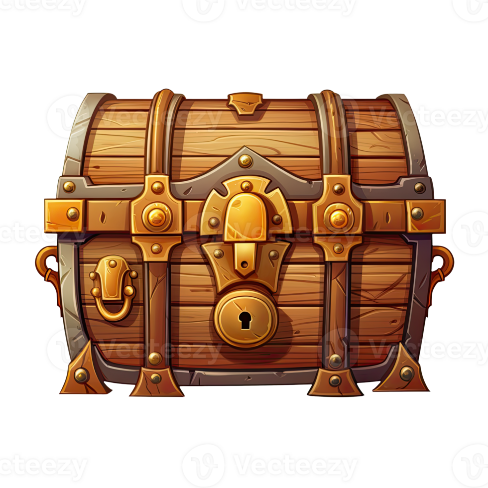 AI generated 2D Treasure Chest Game Asset Design png