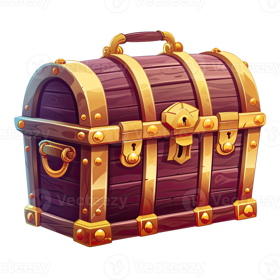 AI generated 2D Treasure Chest Game Asset Design png