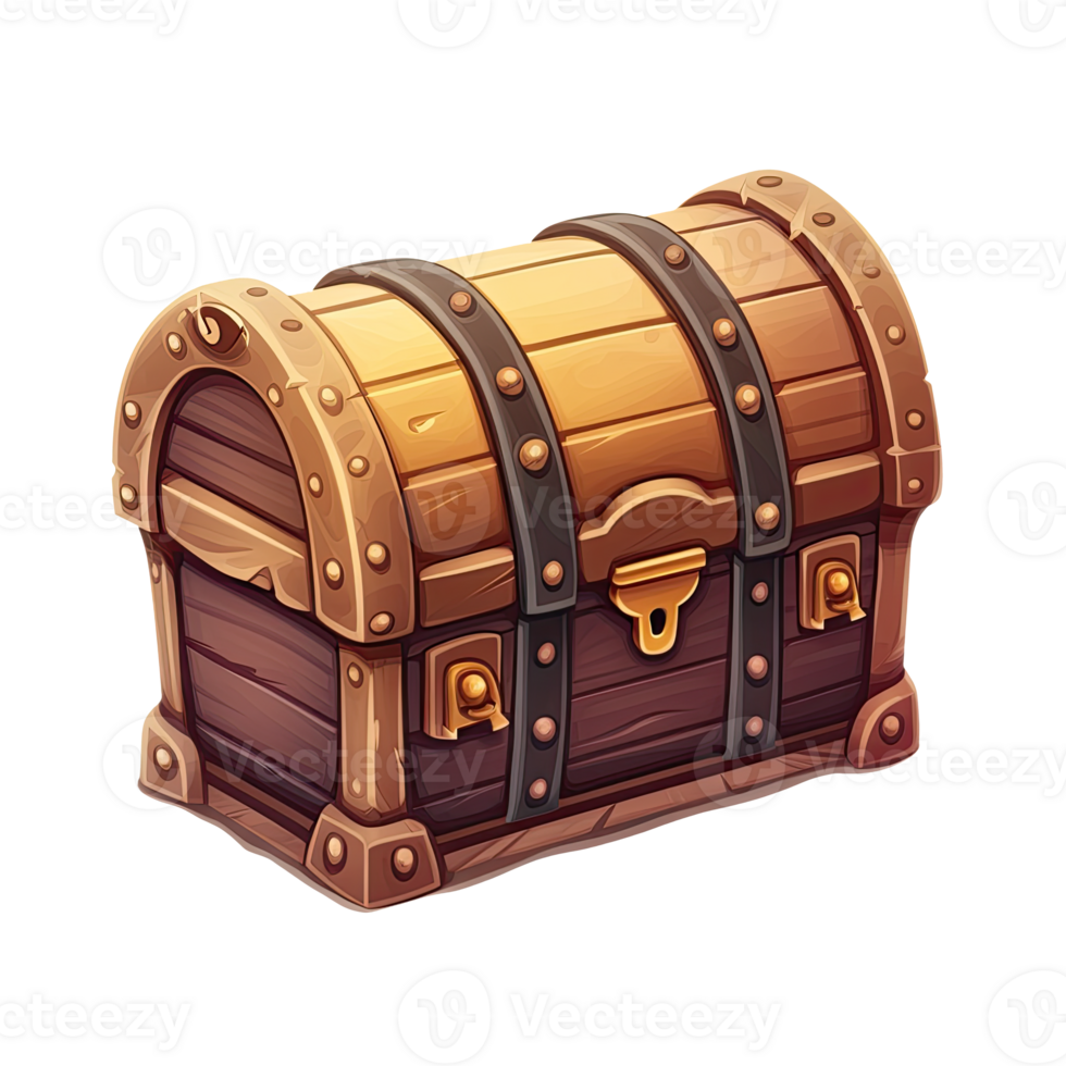 AI generated 2D Treasure Chest Game Asset Design png