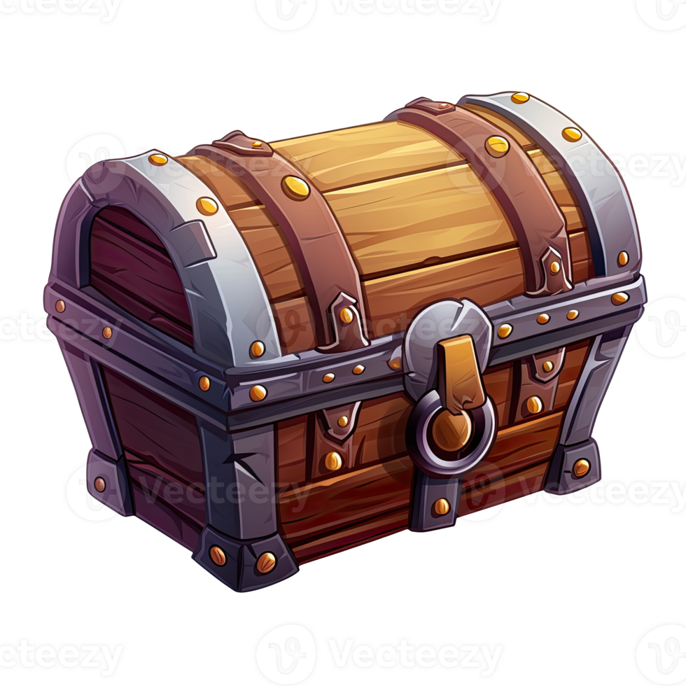 AI generated 2D Treasure Chest Game Asset Design png