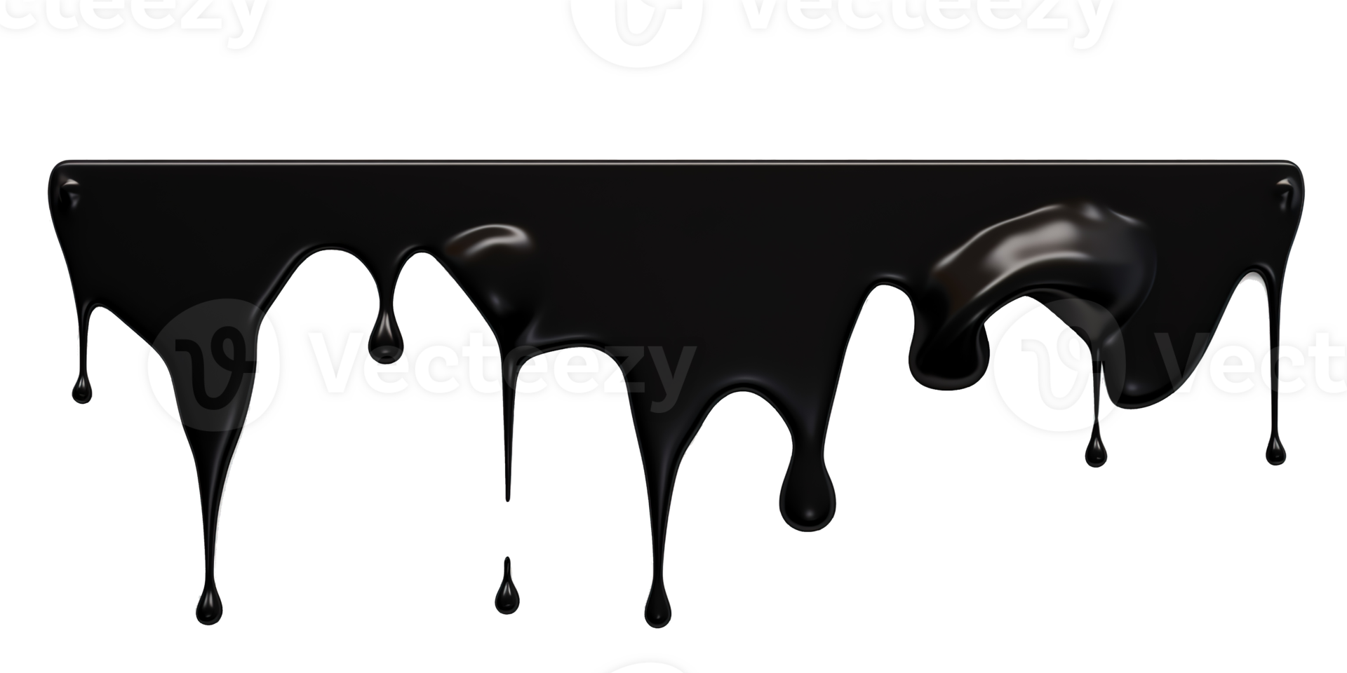 AI generated Black Paint Color Drips on Transparent Background, Fluid Art Design, Dynamic Flow of Dark Color, Perfect for Abstract and Artistic Backgrounds png