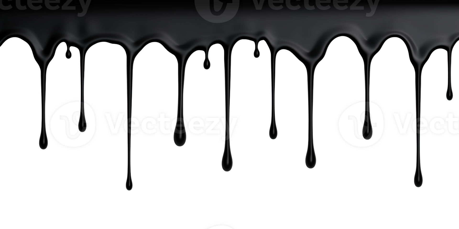 AI generated Black Paint Color Drips on Transparent Background, Fluid Art Design, Dynamic Flow of Dark Color, Perfect for Abstract and Artistic Backgrounds png