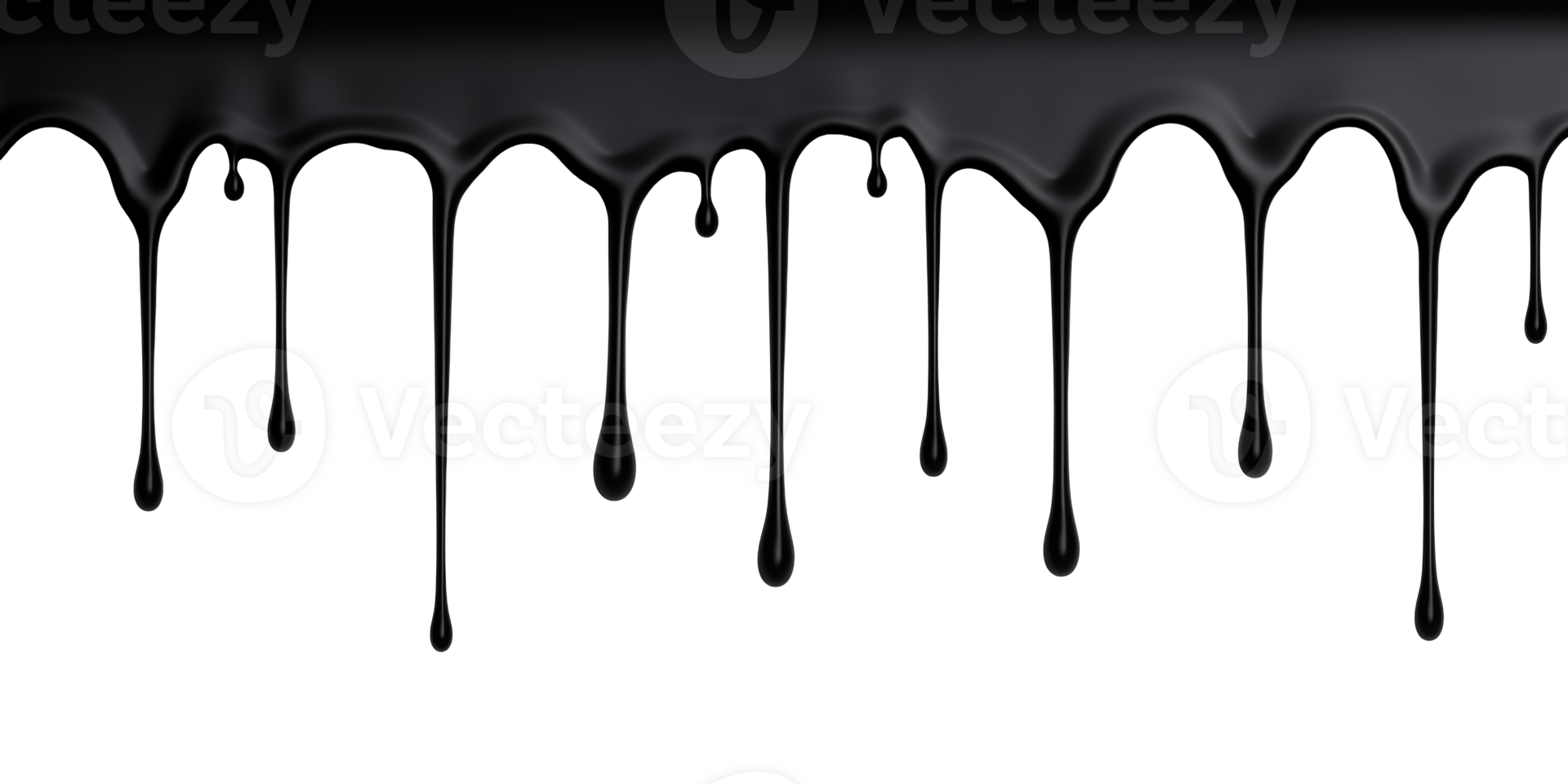 AI generated Black Paint Color Drips on Transparent Background, Fluid Art Design, Dynamic Flow of Dark Color, Perfect for Abstract and Artistic Backgrounds png