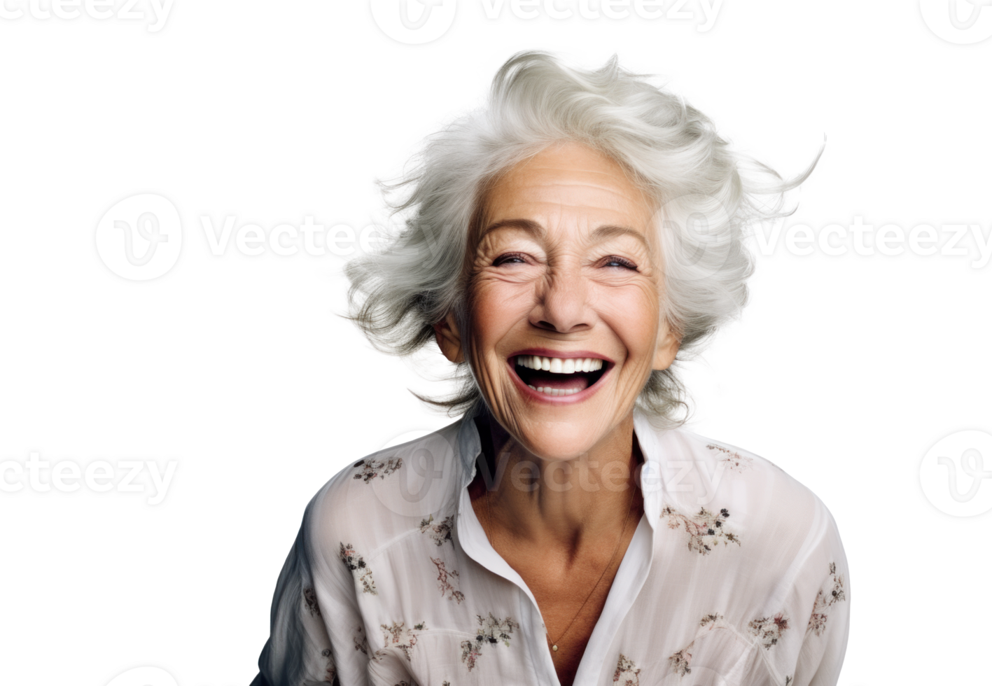AI generated Happy Attractive Older Woman Smiling png
