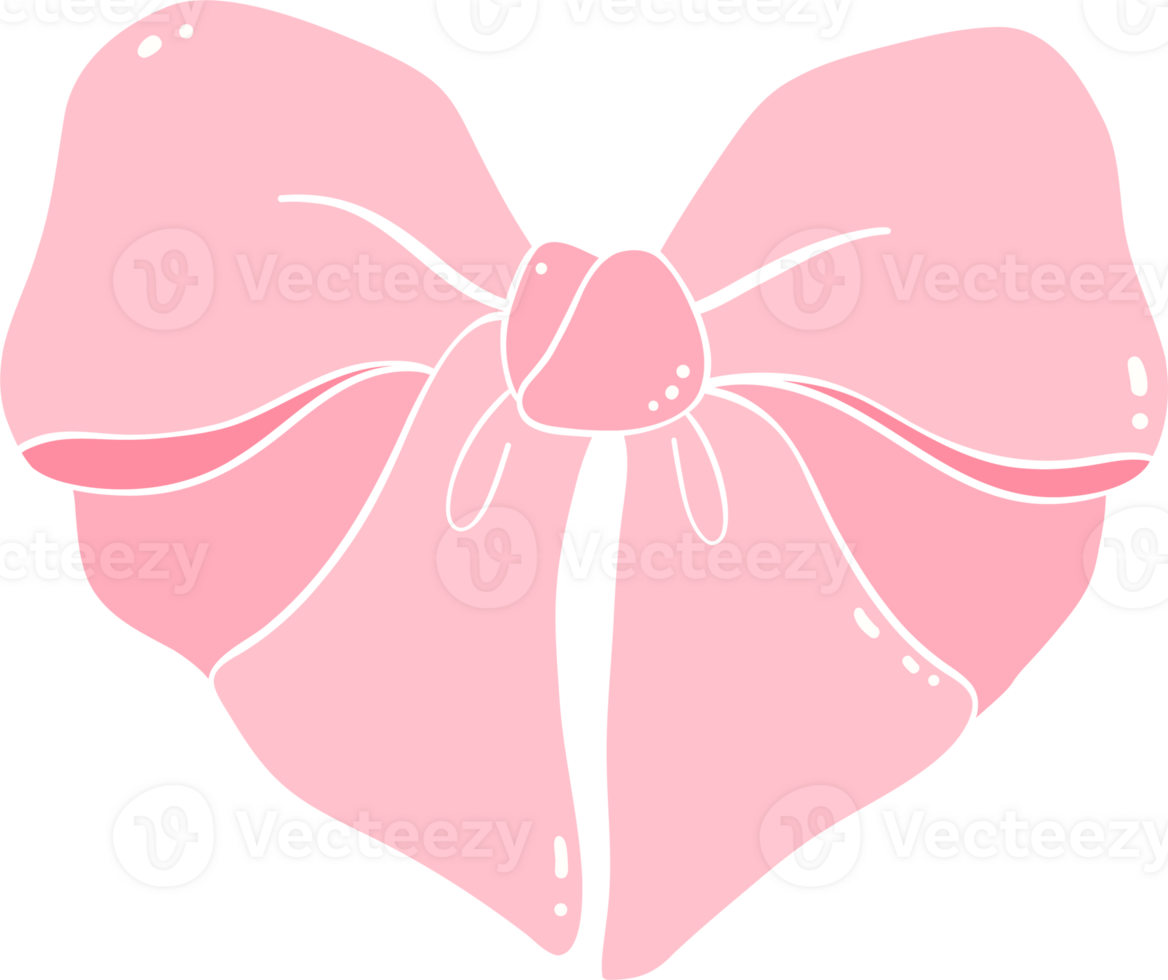 Coquette Aesthetic Bow pink flat illustration png