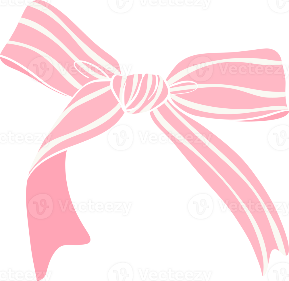 Coquette Aesthetic Ribbon pink flat illustration png