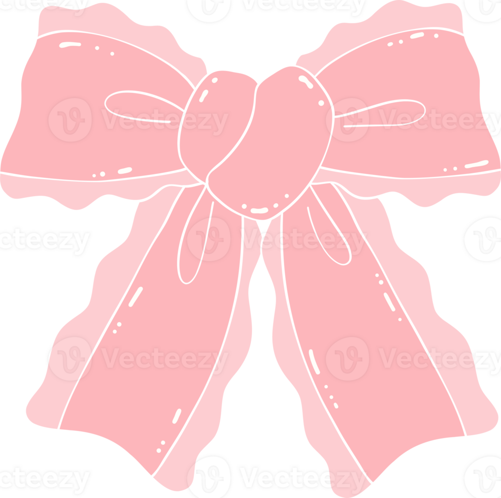 Coquette Aesthetic Bow pink flat illustration png