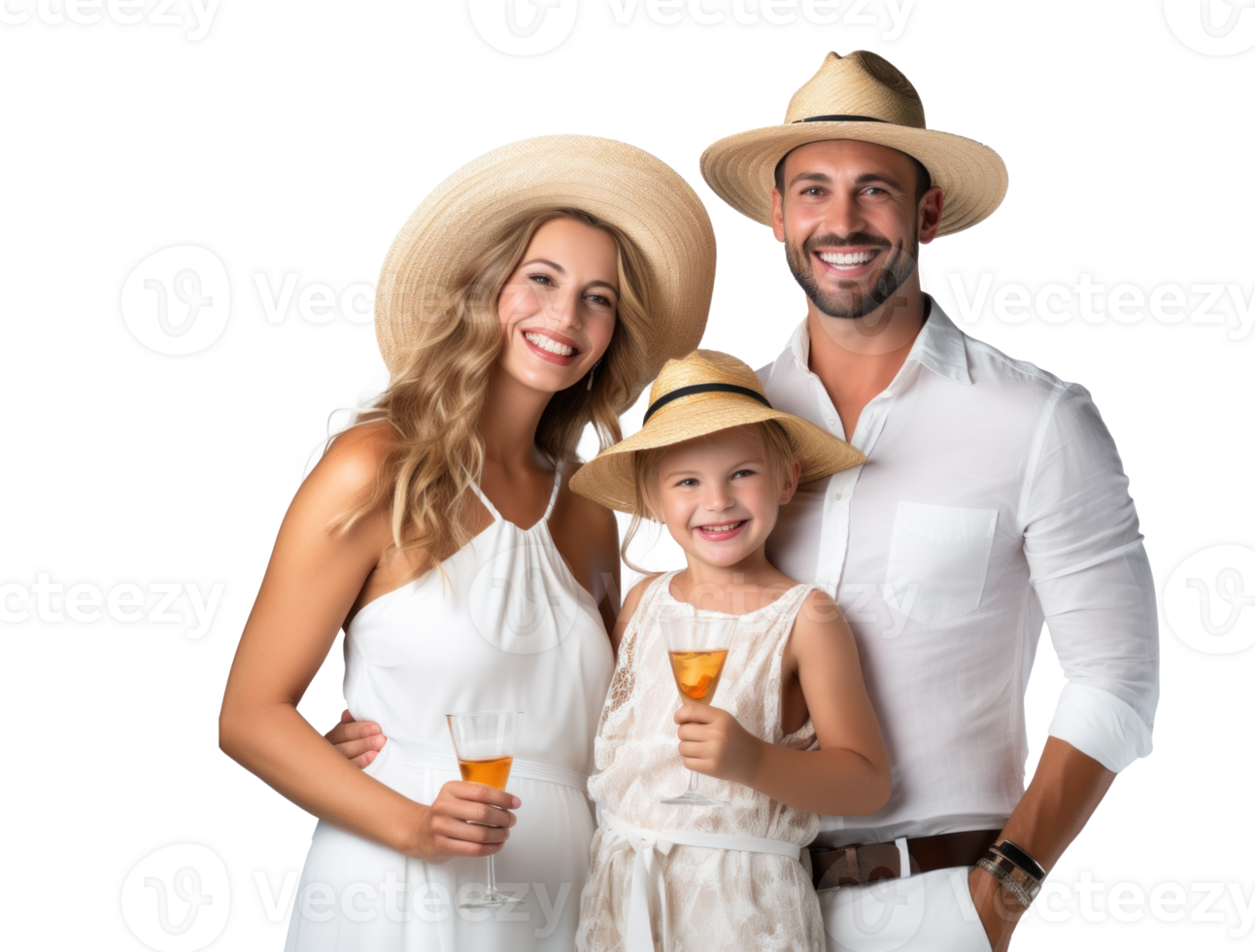 AI generated Summer Fun Family Portrait with Ice Cream png