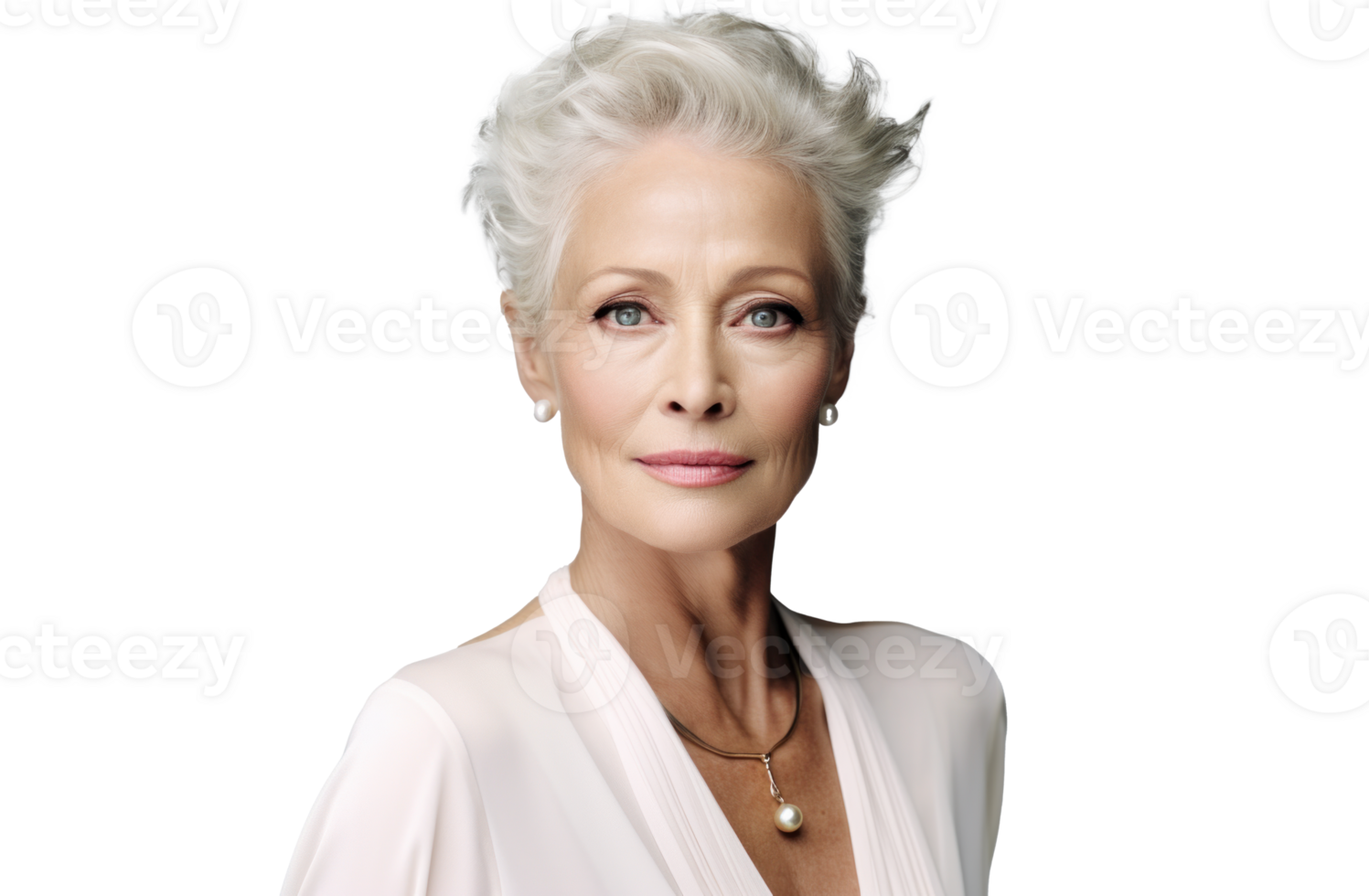 AI generated Elegant Attractive Older Woman on Transparent png