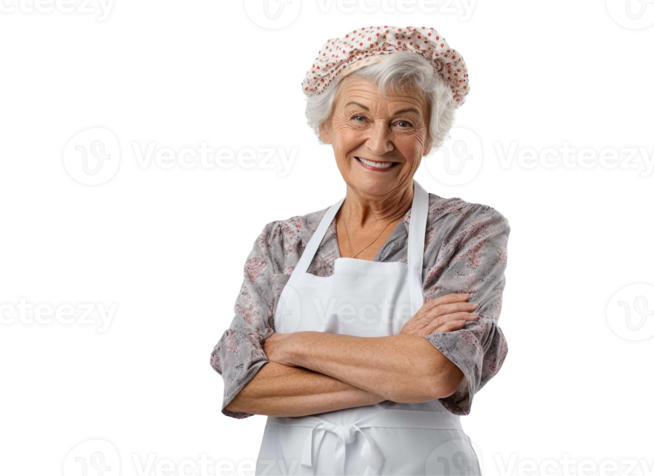 AI generated Confident Senior Woman Smiling Apron png