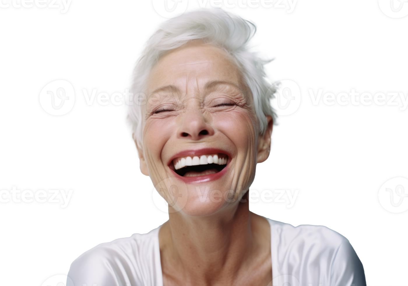 AI generated Attractive Older Woman Laughing Joyfully png