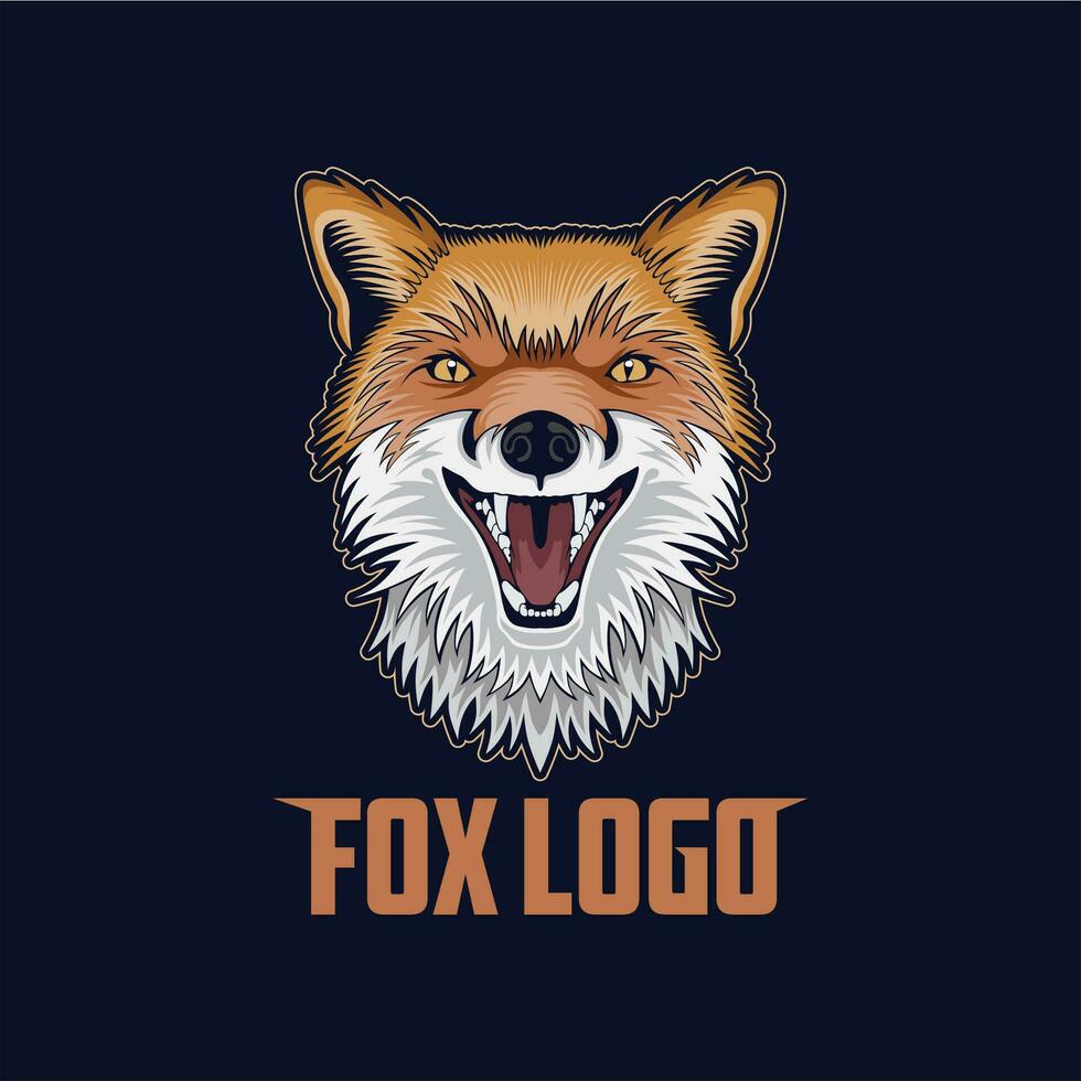 Vector logo angry fox