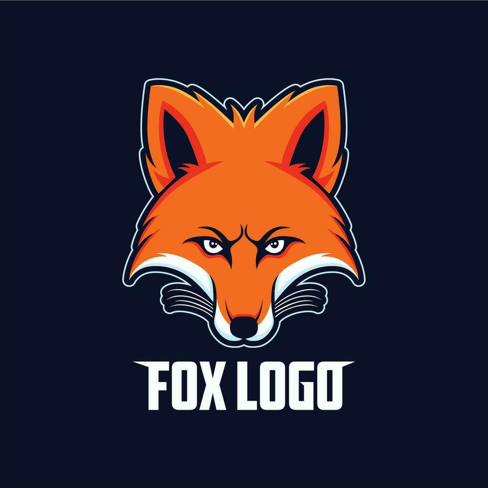 Vector logo angry fox