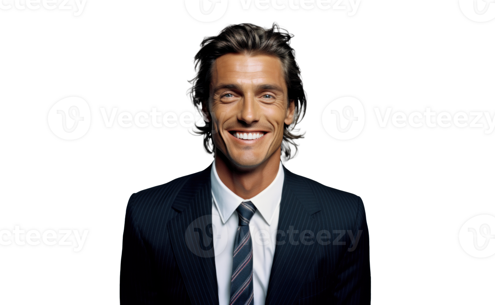 AI generated Cheerful Businessman Portrait on Transparent Background png