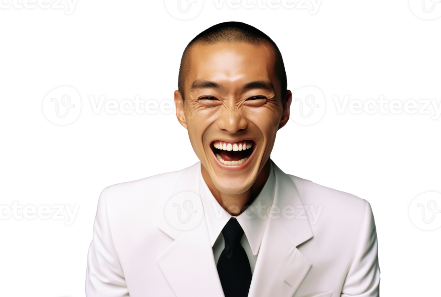 AI generated Cheerful Asian Businessman Portrait with a Smile png