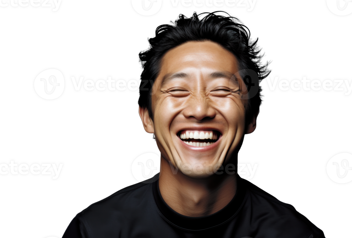 AI generated Cheerful Asian Man Fashion Portrait png