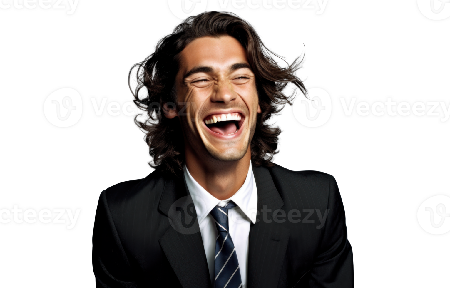 AI generated Cheerful Businessman Portrait on Transparent Background png