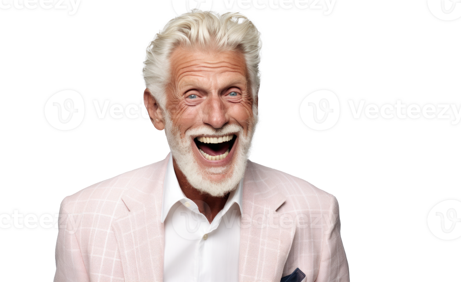 AI generated Joyful Senior Man with Fashionable Style png