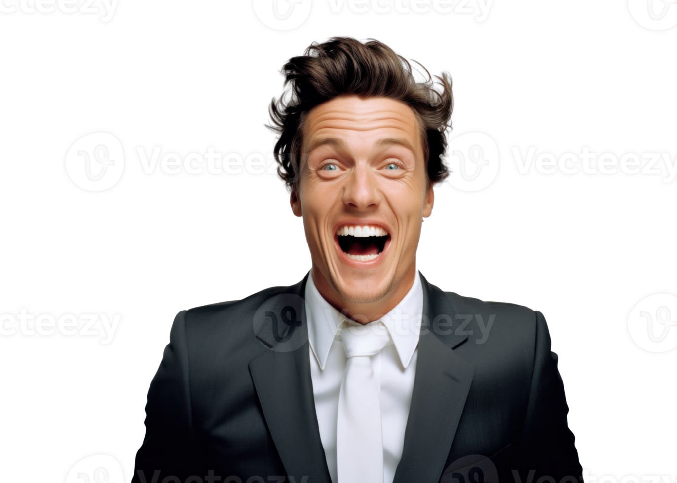 AI generated Cheerful Businessman Portrait in Stylish Suit png