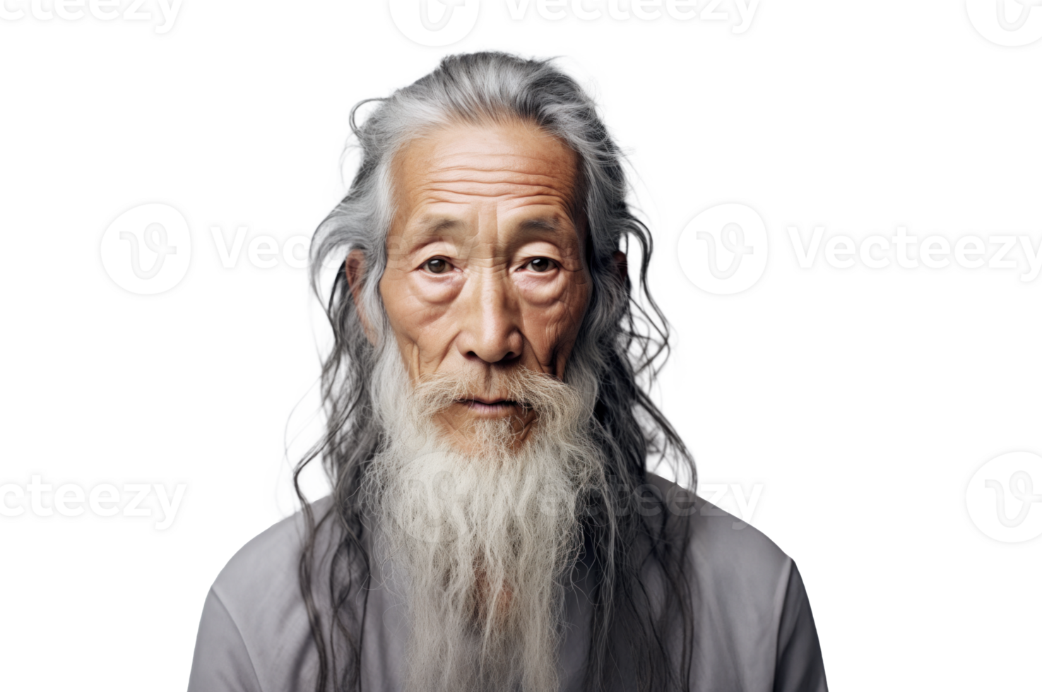 AI generated Asian Elderly Male Fashion Portrait png