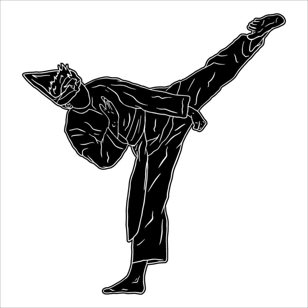 pencak silat silhouette 36461319 Vector Art at Vecteezy